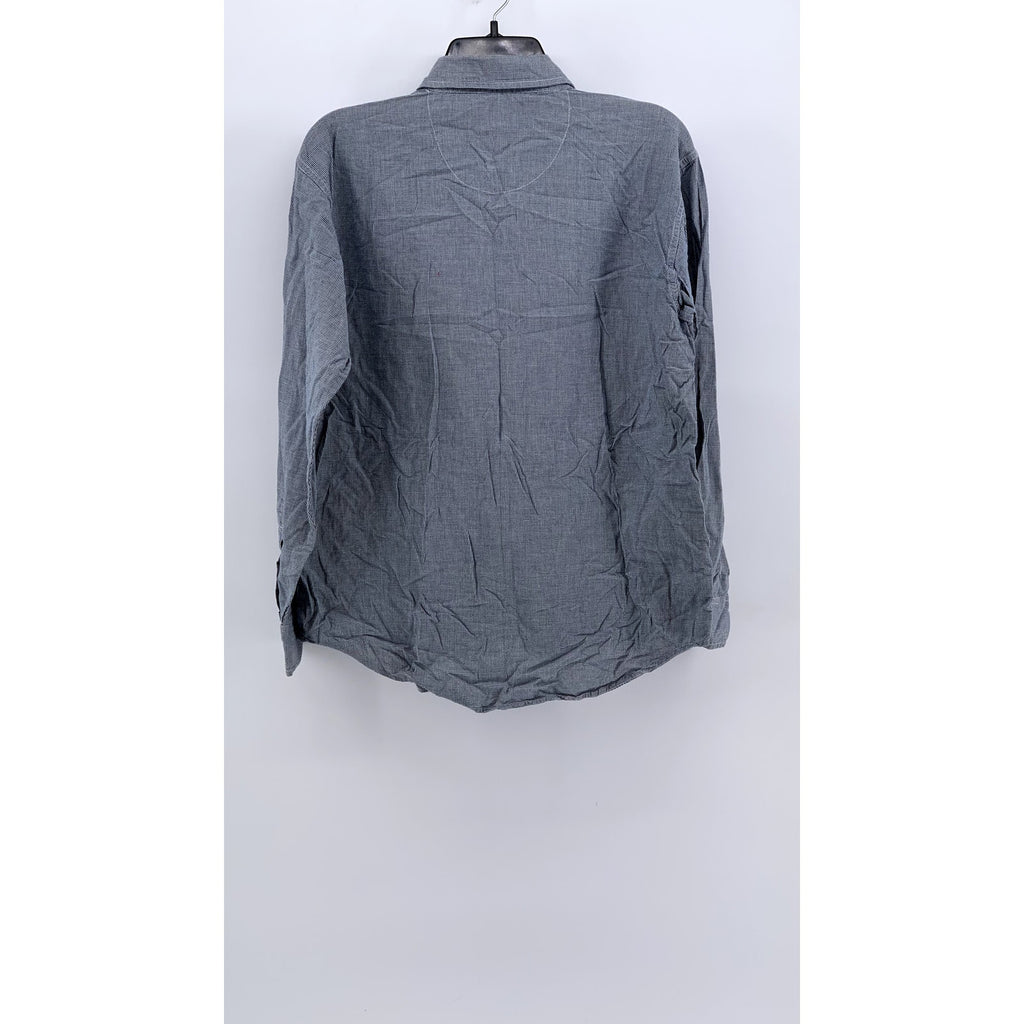 COWGIRL HARDWARE Women's Blue Houndstooth Long Sleeve Button-Up Top SZ M