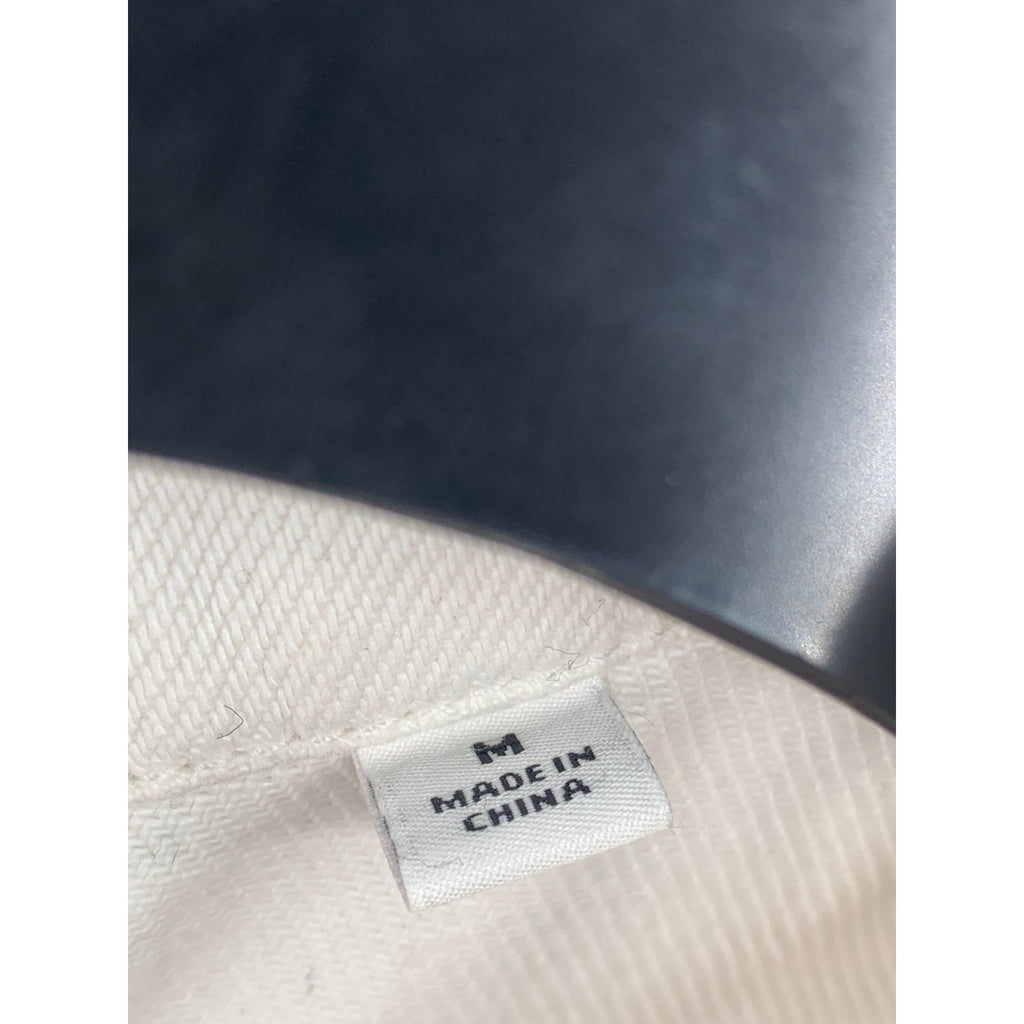 UNIQLO Women's White Denim Button-Up Long Sleeve Cropped Jacket SZ M