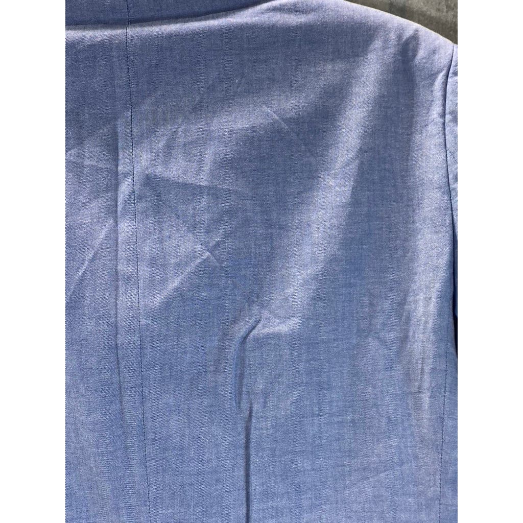 TOMMY HILFIGER Men's Blue Chambray Two-Button Blazer SZ 38R