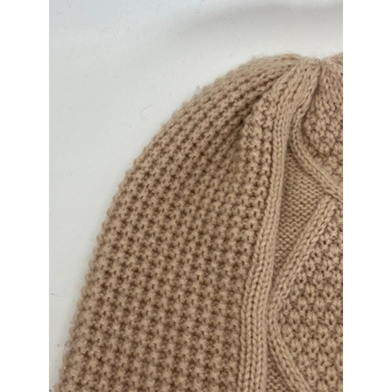 T J D Women's Blush Pink Cable Knit Ribbed Beanie SZ OS