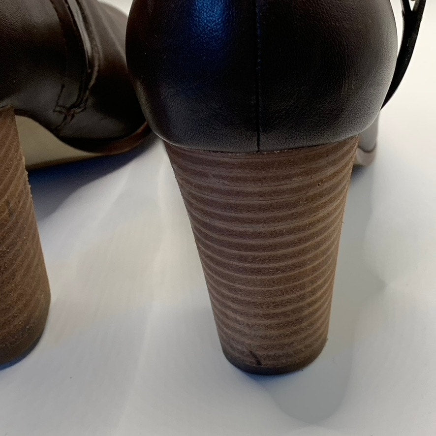 COLE HAAN Women's Brown Leather Calixta Round-Toe Side-Zipper Bootie SZ 10