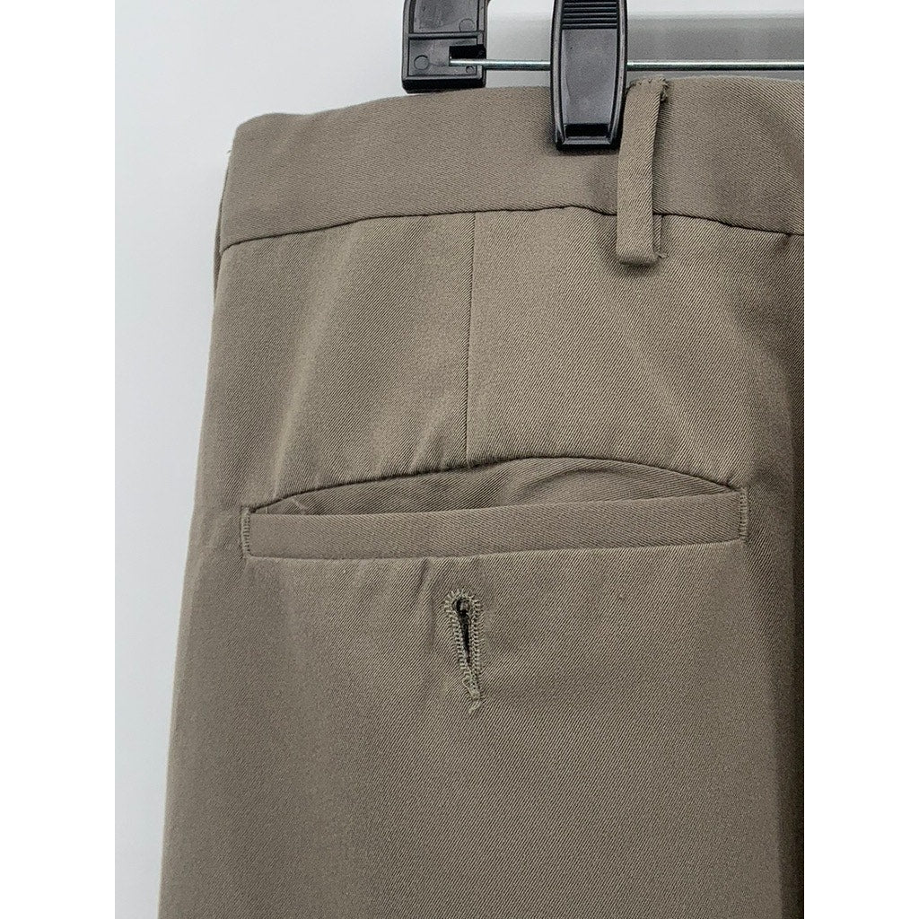 BILL BLASS Men's Vintage y2k Straight Leg Cuffed Tan Flat Front Pants SZ 40x32