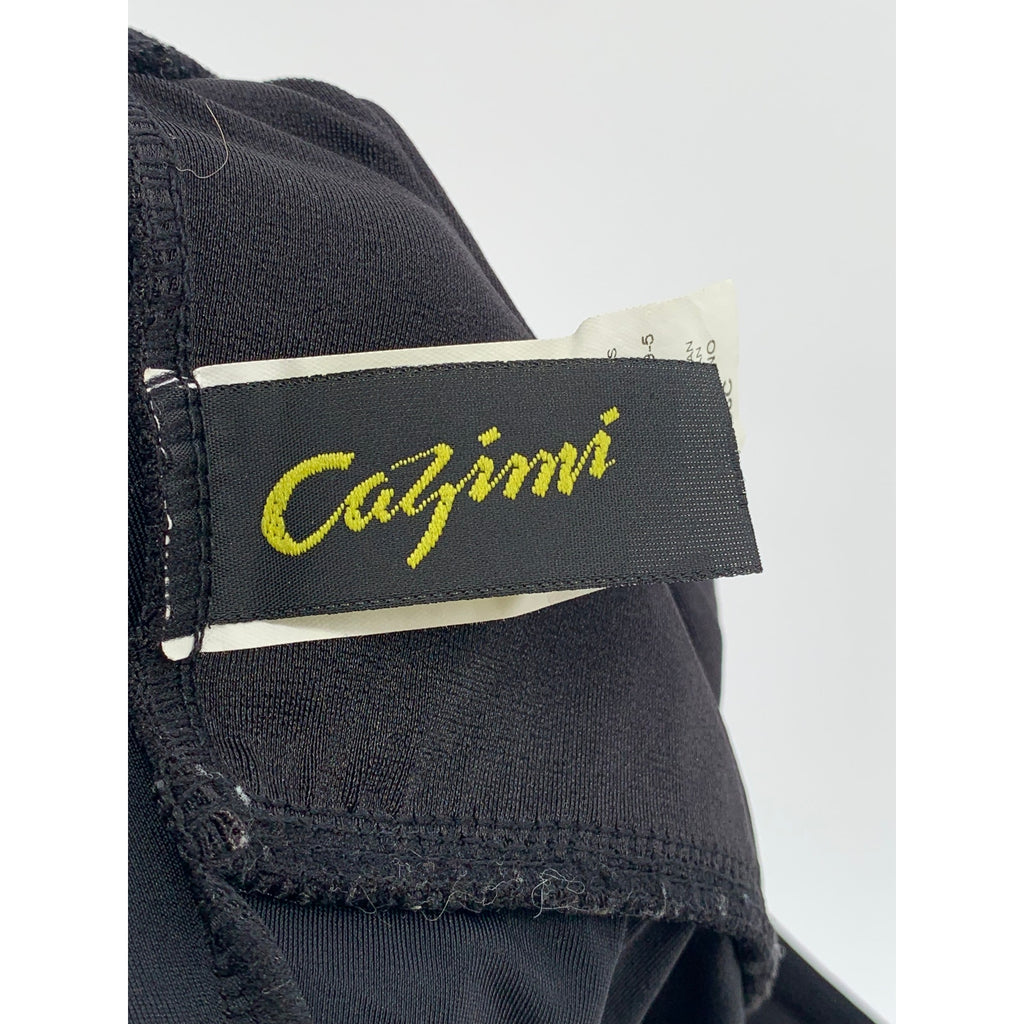 CAZIMI Women's Black V-Neck Embroidered Flower Spaghetti-Strap Swim Top SZ 38C