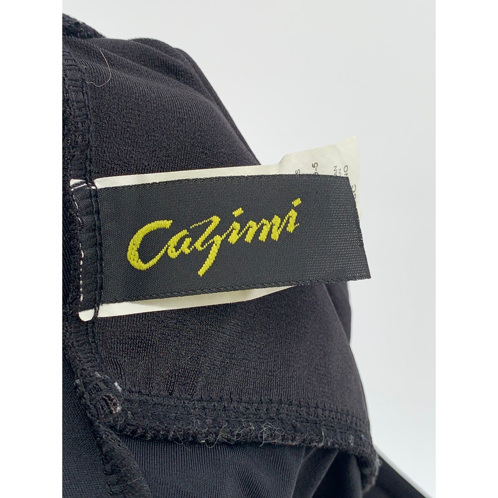 CAZIMI Women's Black V-Neck Embroidered Flower Spaghetti-Strap Swim Top SZ 38C