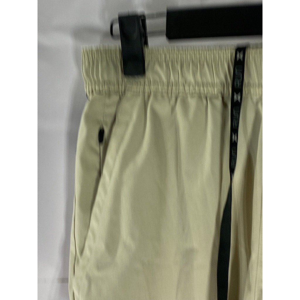 XERSION Men's Beige-Black Elastic-Waist Quick-Dri Active Running Shorts SZ S