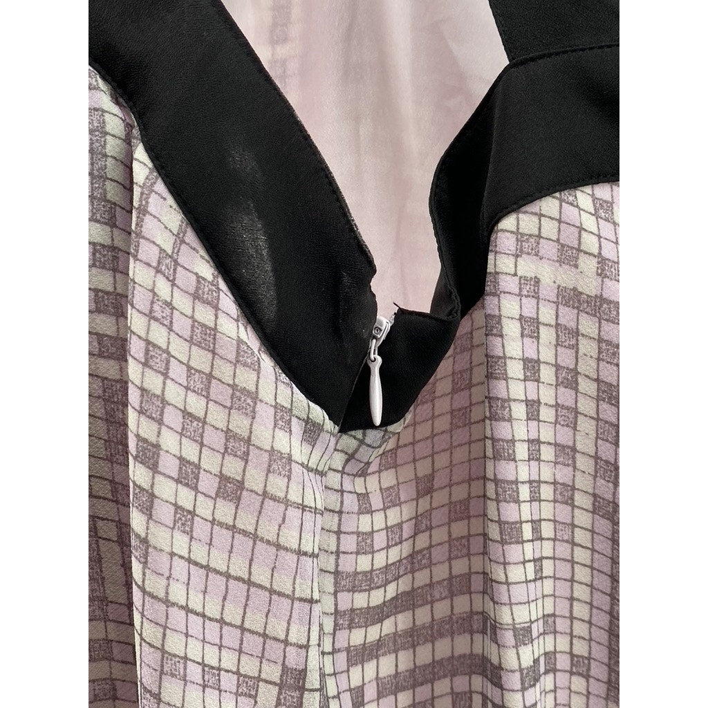BCBGENERATION Women's Light Pink-Black Square-Print Cutout Maxi Dress SZ XXS