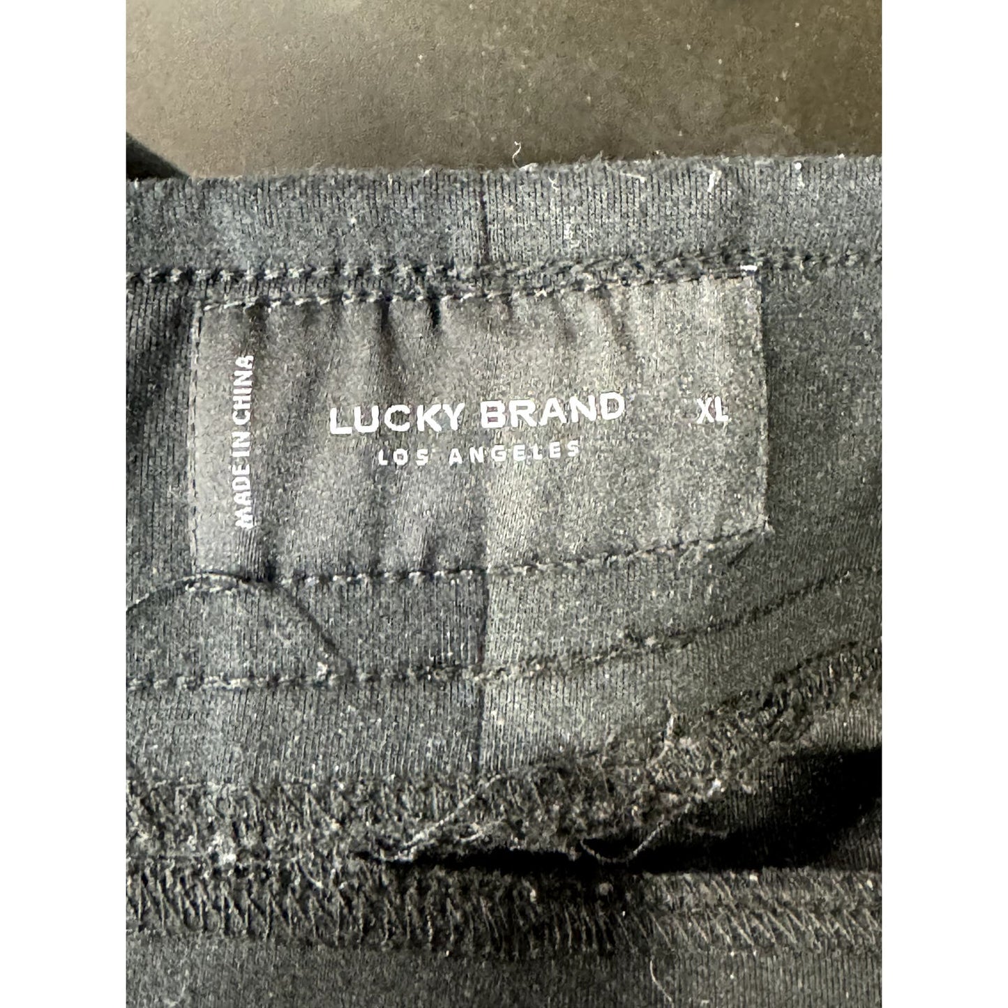 LUCKY BRAND Men's Jet Black Solid Breathe Easy Tech Fleece Jogger SZ XL