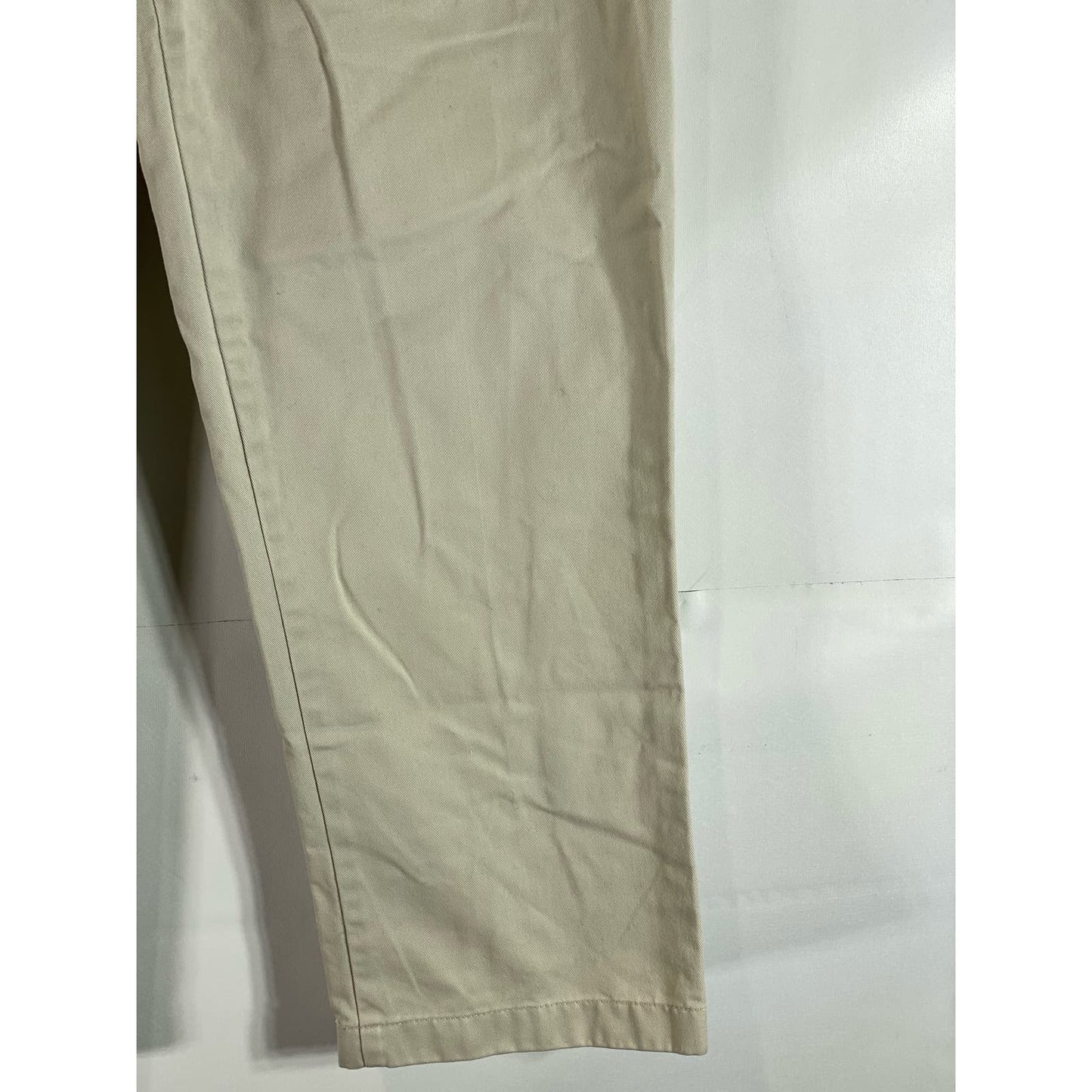 LANDS' END Men's Light Stone Traditional-Fit Pleated Chino Pant SZ 32X30