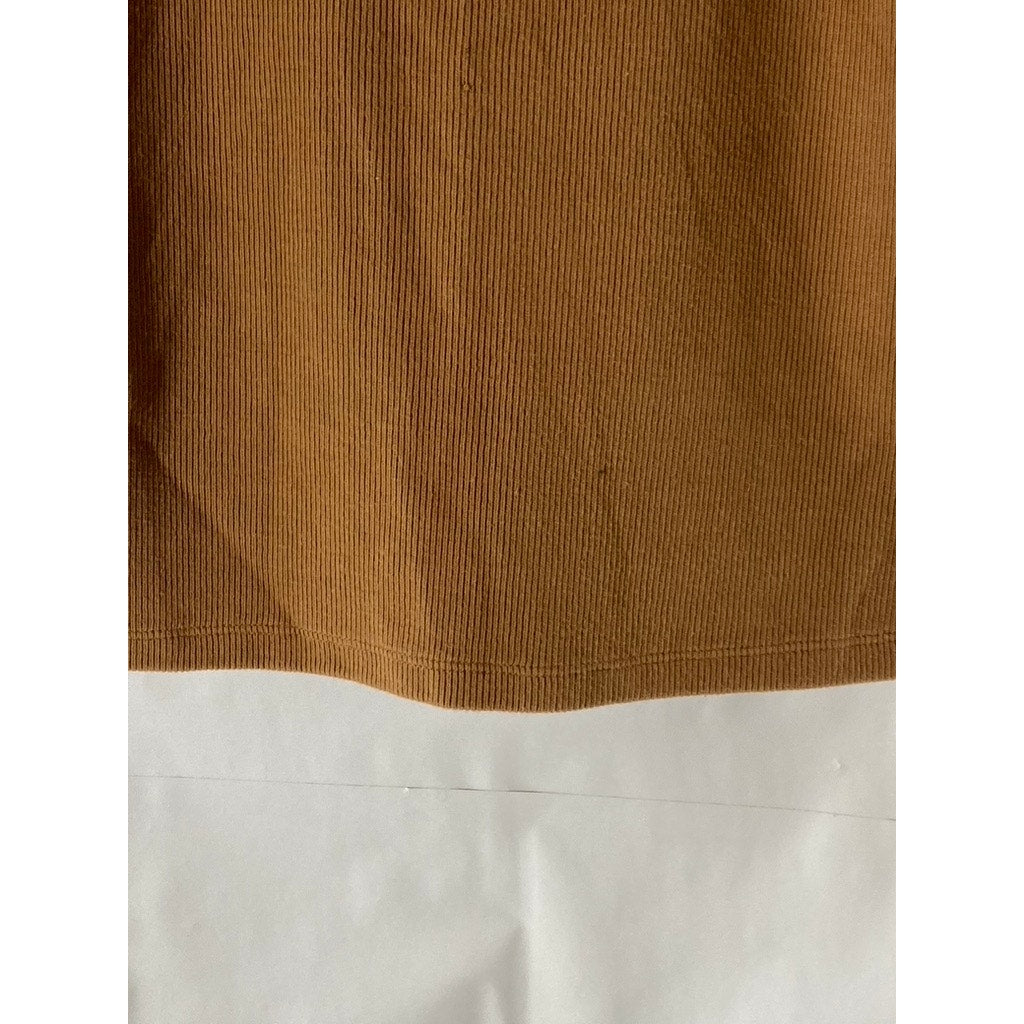 A NEW DAY Women’s Brown Ribbed Mock-Neck Sleeveless Top SZ XS