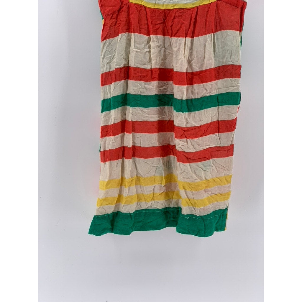 A'GACI Women's Multicolor Striped Front-Zip Pocket Mini A-Line Dress SZ M