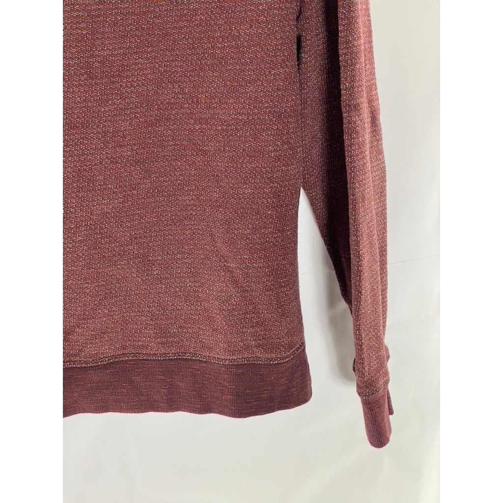 JACHS NEW YORK Men's Burgundy Knit Crewneck Regular-Fit Sweater SZ L