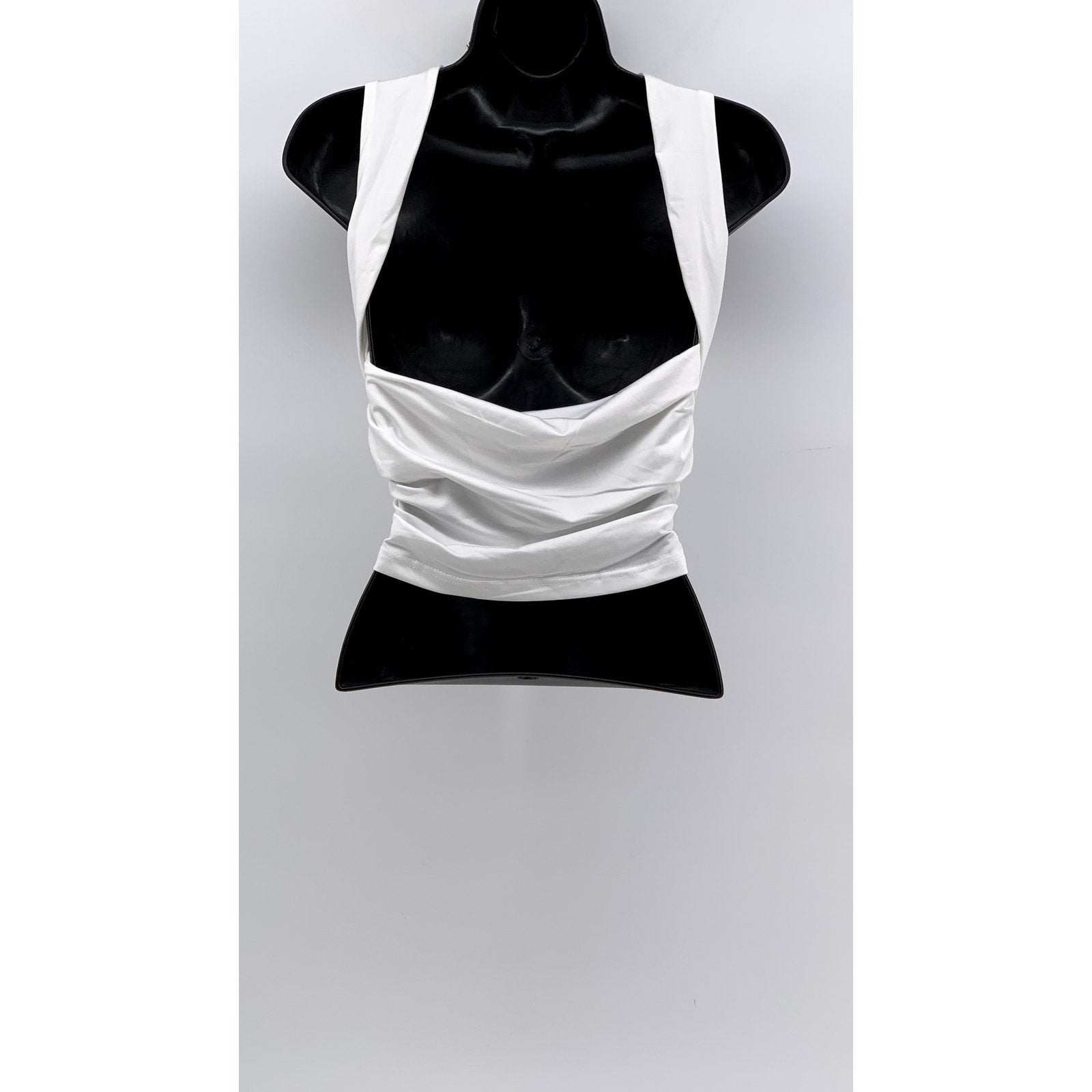 SHEIN Women White Open-Back Tank Top SZ XS