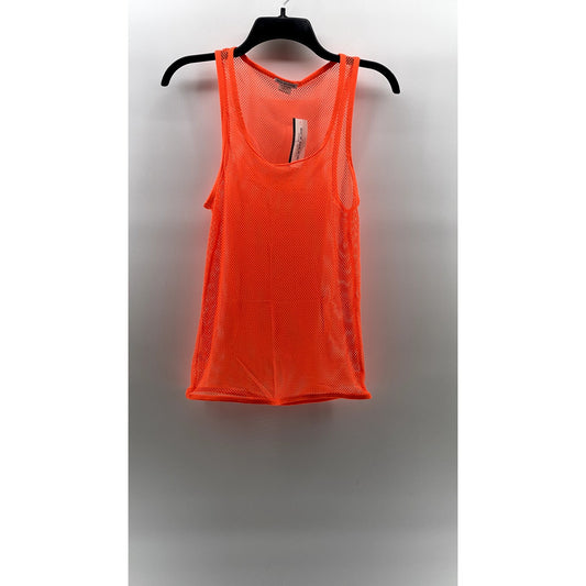 RICK MAJORS Men's Neon Orange Diamond Mesh Scoop-Neck Pullover Tank SZ S