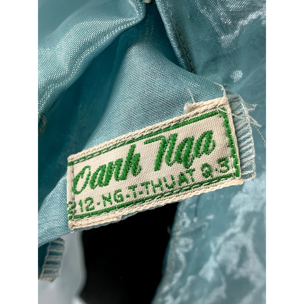OANH NQA Women's Blue/Green Sheer 3-D Floral Long Sleeve Kurta SZ S