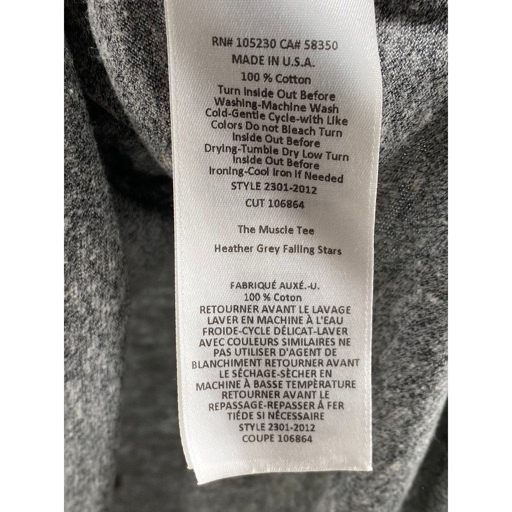 CURRENT/ELLIOTT Women's Heather Gray Star Relaxed Fit Crewneck Tank Top SZ 0
