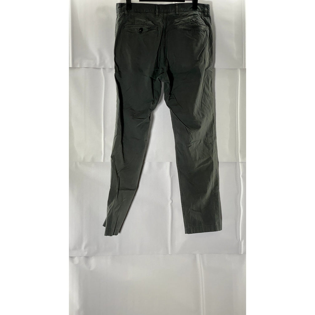 THEORY Men's Gray Solid Straight-Leg Chino Pants SZ 29