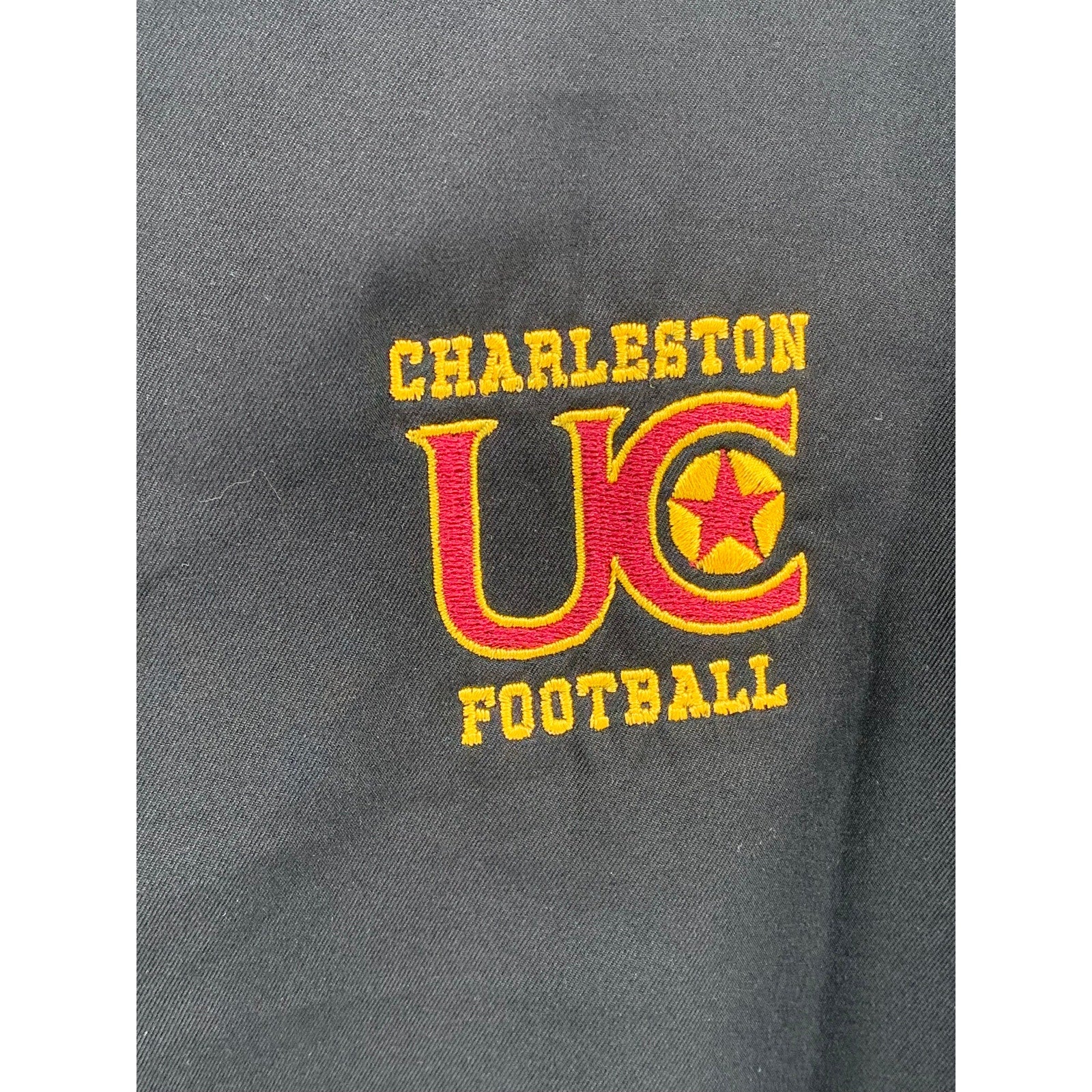 NIKE Men's Black-White Dri-Fit Charleston Football Zip-Up Track Jacket SZ L