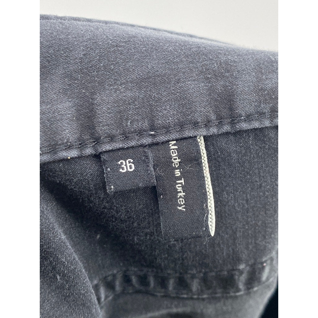 THEORY Men's Black Haydin Soft Sateen Regular-Fit Slim-Leg Pants SZ 36