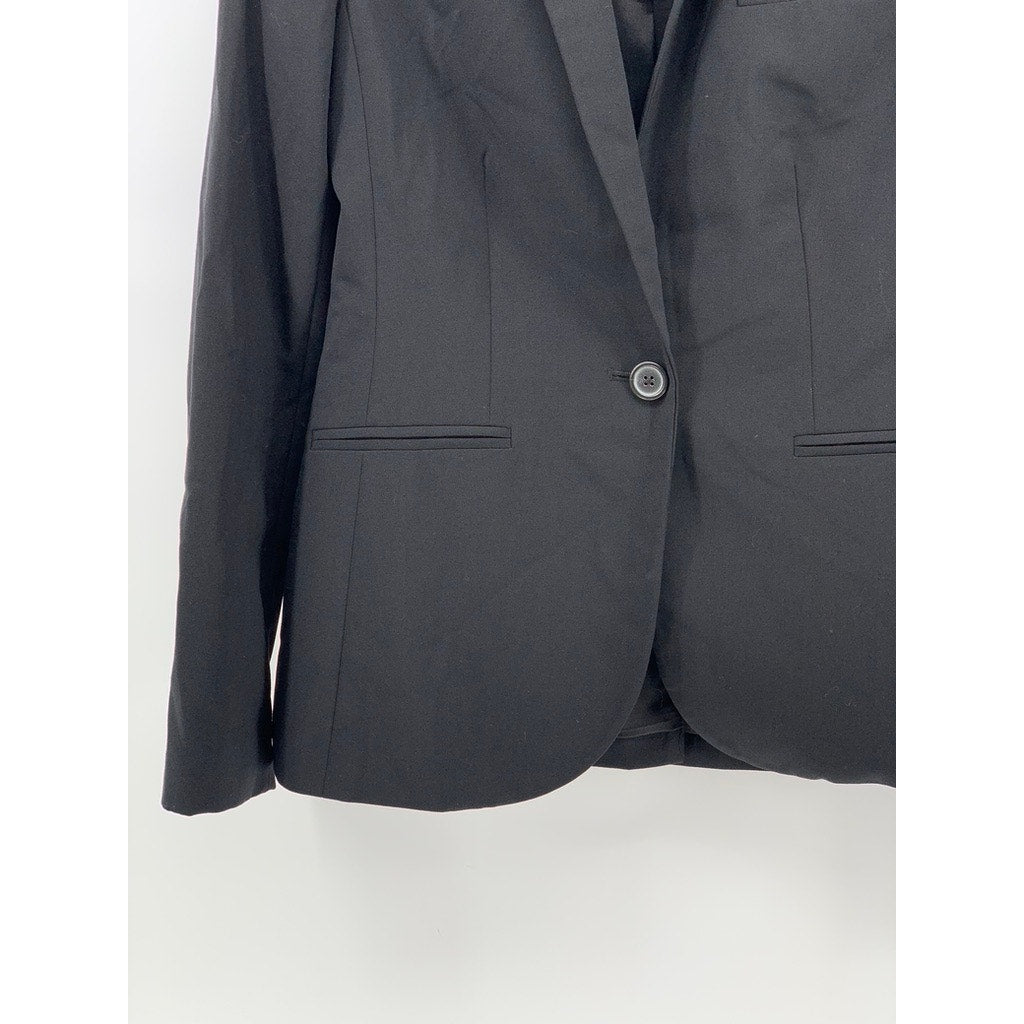 J.CREW Women's Black Solid One-Button Long Sleeve 1035 Bi-Stretch Blazer SZ 00