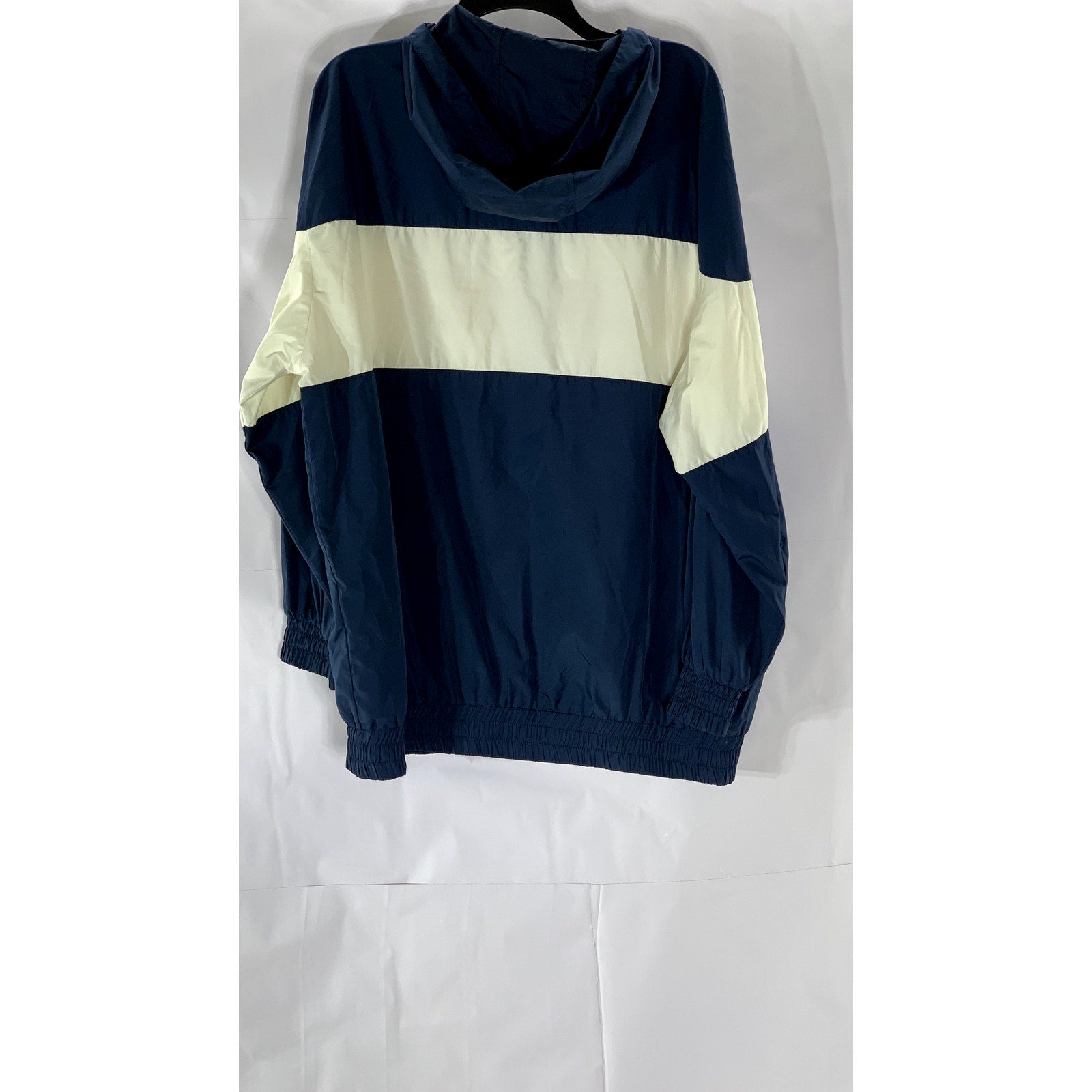 ZARA Men's White/Navy California Logo Hooded Zip-Up Windbreaker Jacket SZ L