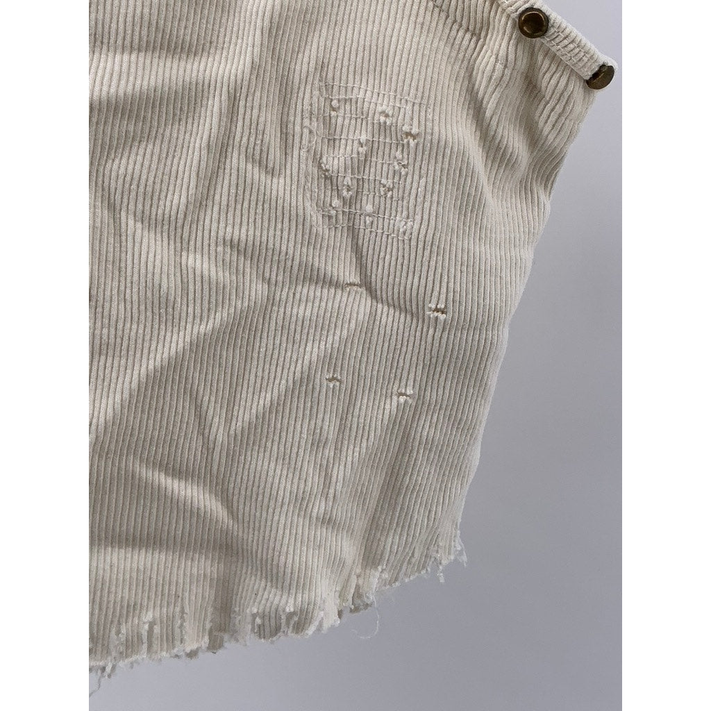 WE THE FREE Women's Cream Studded Sleeveless Distressed Ribbed Crop Top SZ XS