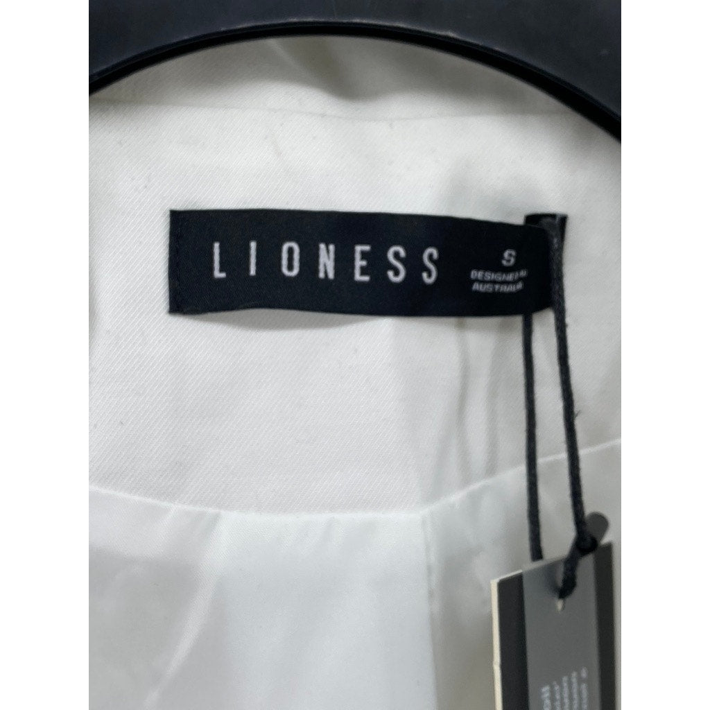 LIONESS Women's White VIP Only Long Sleeve Mini Dress SZ S