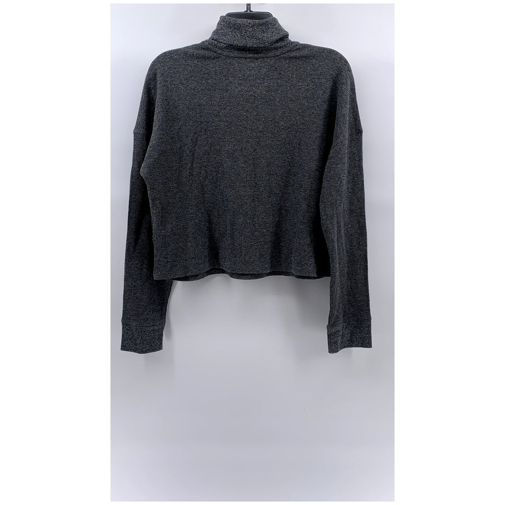 CALVIN KLEIN Women's Charcoal Performance Stretch Thermal Turtleneck Sweater SZM