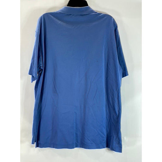 PETER MILLAR Men's Blue Vintage Three-Button Short Sleeve Polo Shirt SZ M