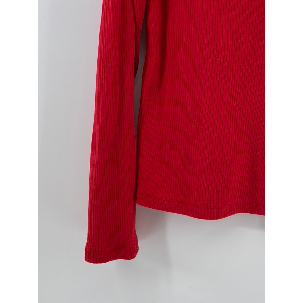 OLD NAVY Women's Red Solid Knit Pullover Turtleneck Sweater SZ L