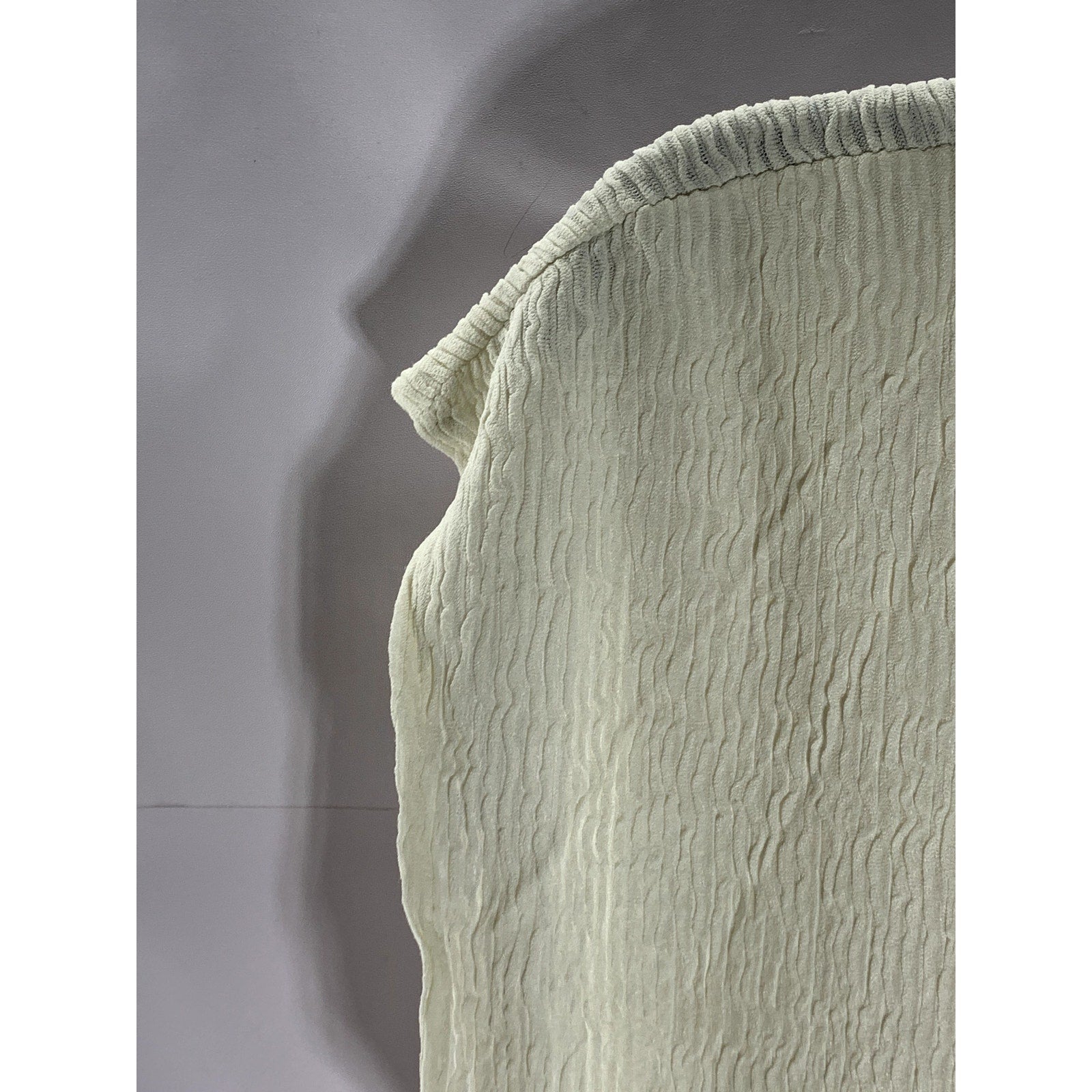 GEMILLI Women's Cream Ribbed Crewneck Lightweight Short Sleeve Top SZ S