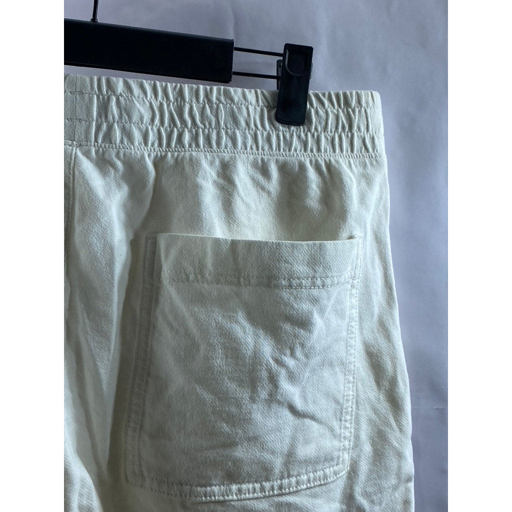 UNIQLO Men's Cream Drawstring Waist Casual Cotton Pull-On Shorts SZ M
