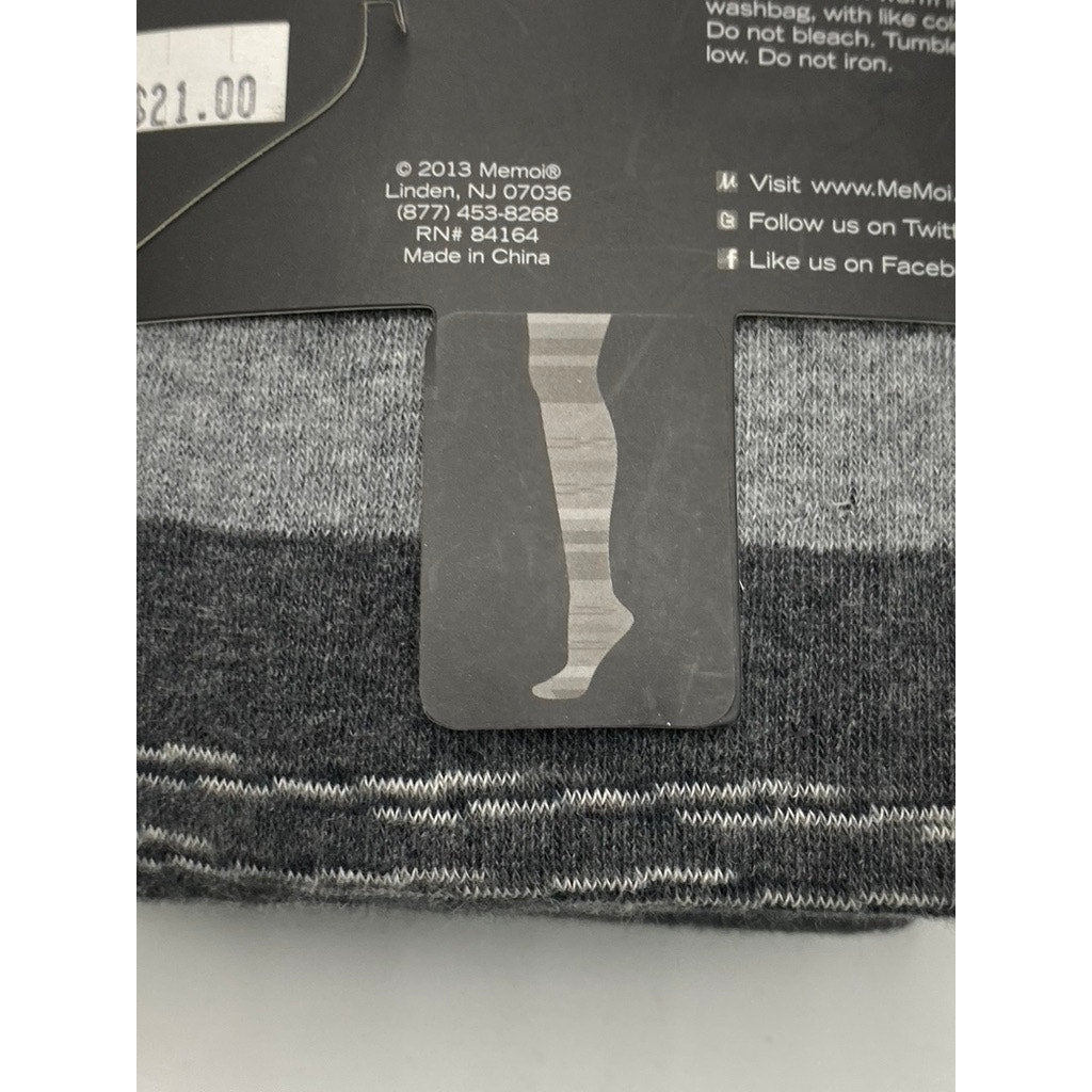 MEMOI Women's Dark Gray Heather Striped-Printed Palette Sweater Tights SZ S/M
