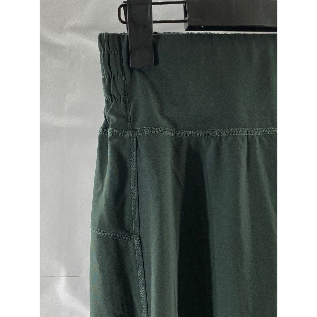 UNBRANDED Women's Dark Green Elastic-Waist Pull-On Jogger Pant SZ S