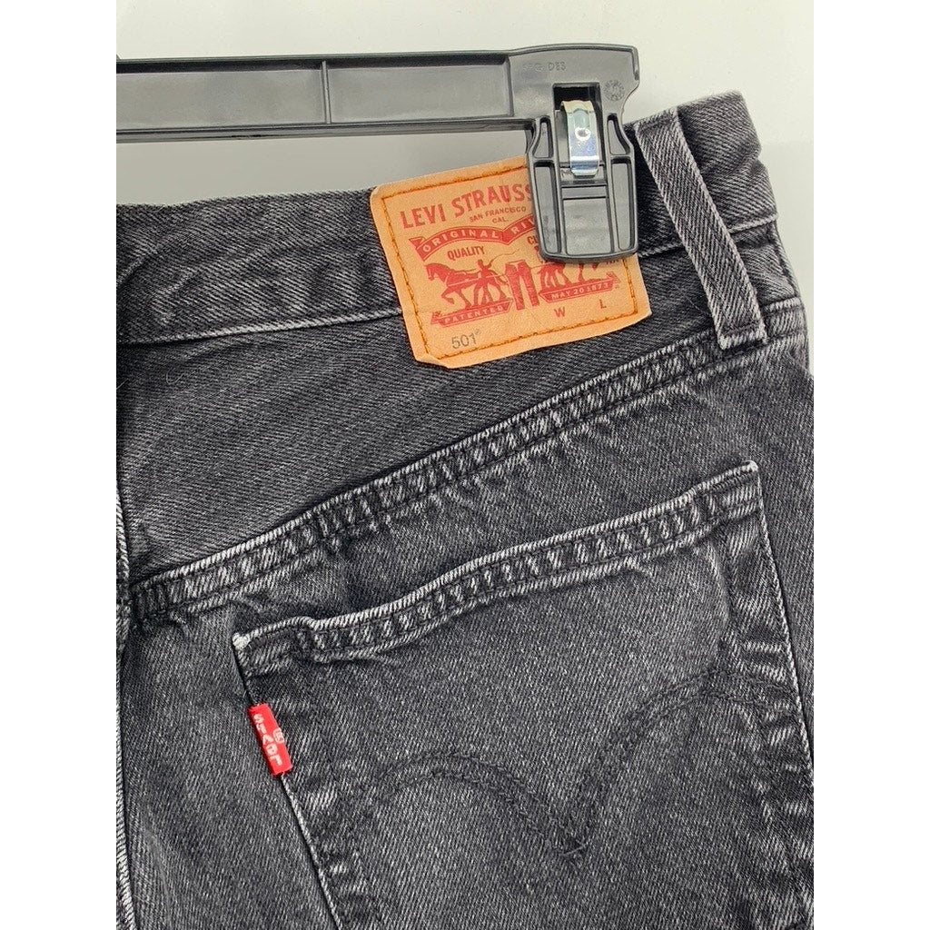 LEVI'S Women's Black Denim Distressed 501 Shorts SZ 26