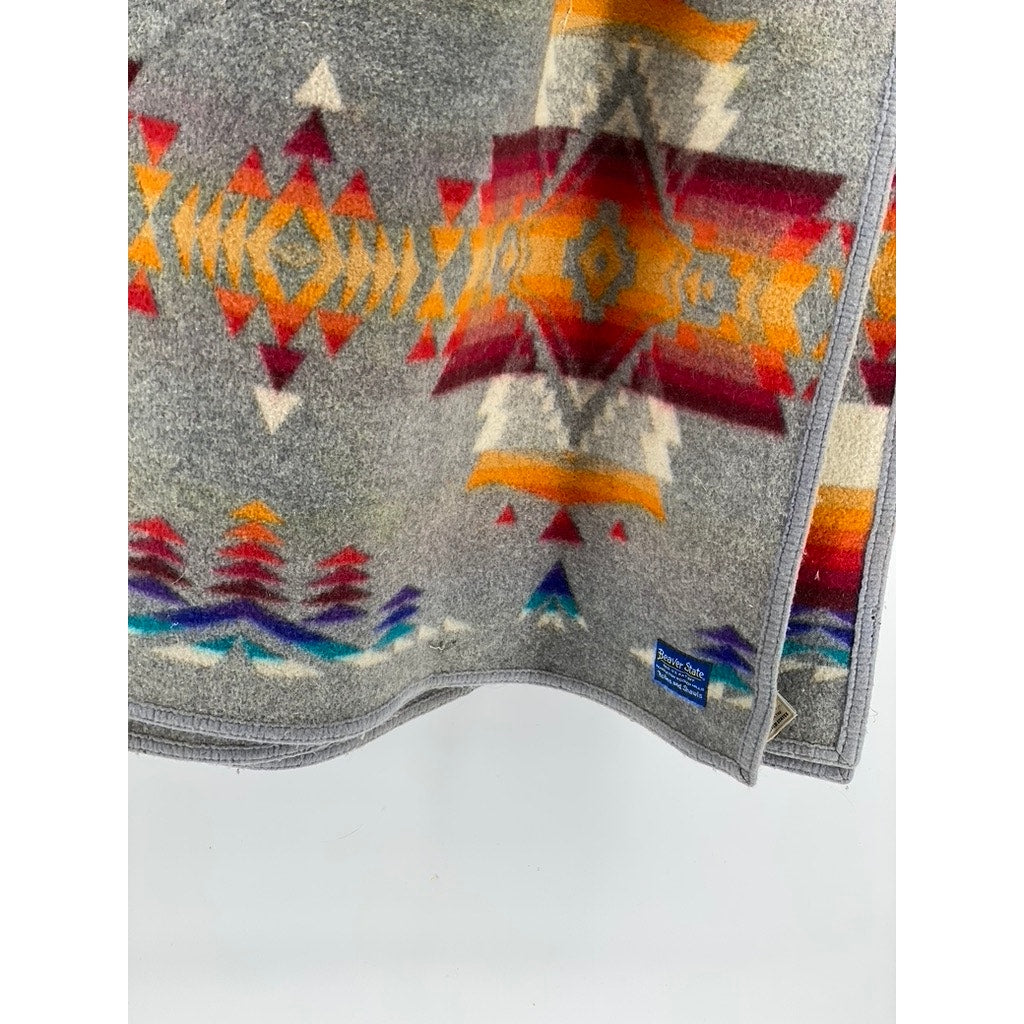 PENDLETON Vintage Tribal Southwestern Wool Blend Beaver State Blanket USA MADE