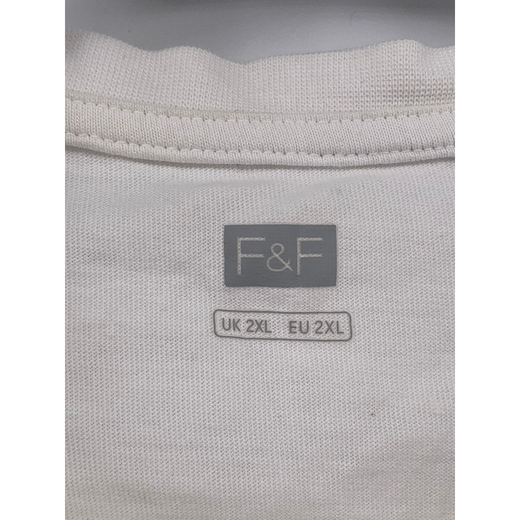F&F Men's White Solid Casual Crewneck Short Sleeve T-Shirt SZ 2XL