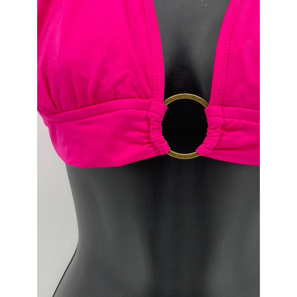 UNBRANDED Women's Fuchsia O-Ring Halter Swim Top SZ OS