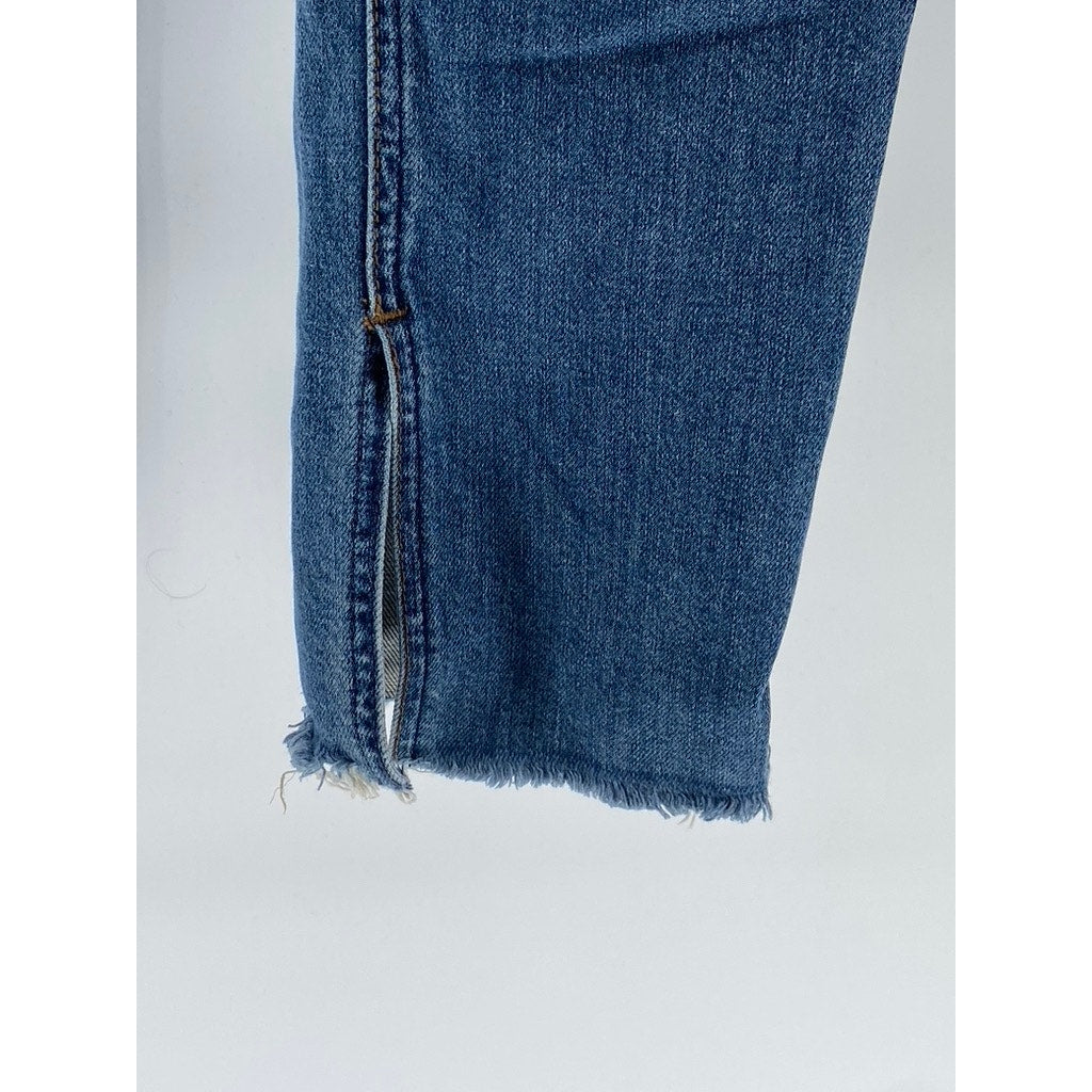 REFORMATION JEANS Women's Medium Wash Blue Riley Skinny Distressed Jeans SZ 27