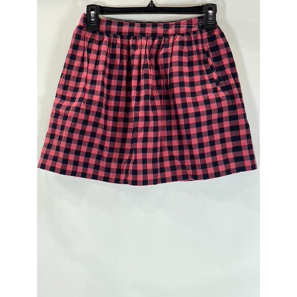 BROOKS BROTHERS Fleece Women's Red/Black Cotton Plaid Vintage Mini Skirt SZ 10