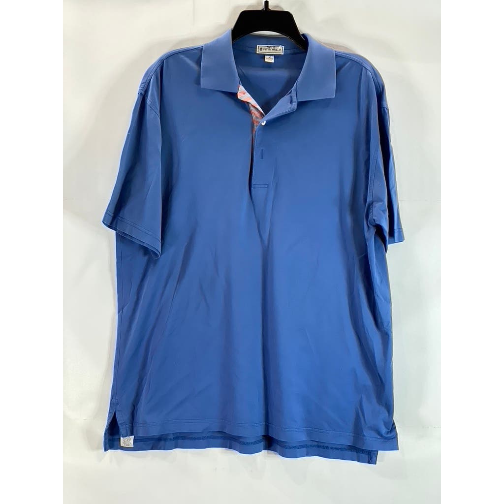 PETER MILLAR Men's Blue Vintage Three-Button Short Sleeve Polo Shirt SZ M
