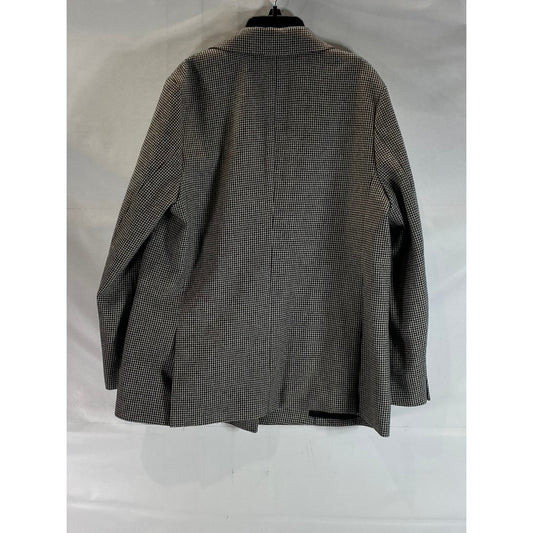 UNIQLO Women's Dark Grey Houndstooth Double Breasted Notch Lapel Blazer SZ XL