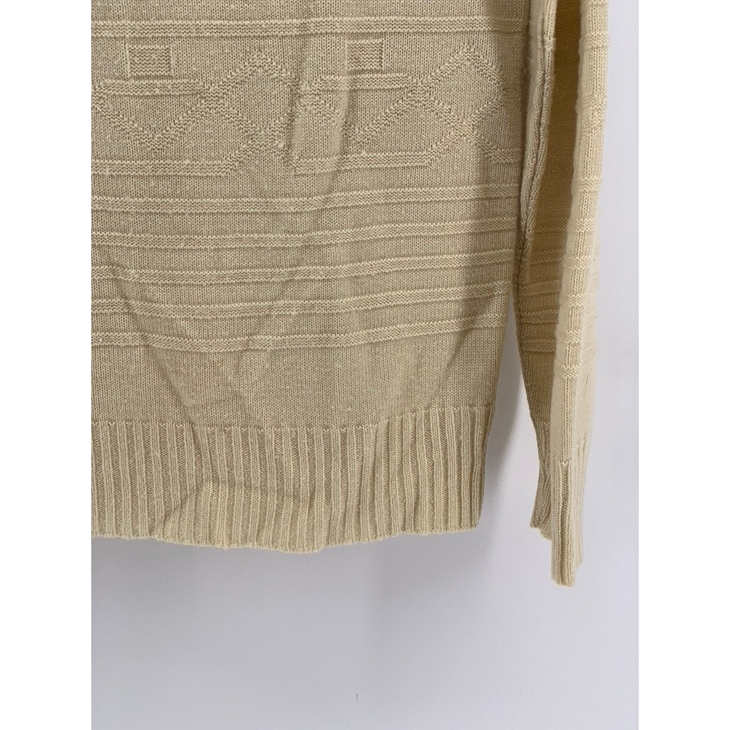 STUDIO ONE By CAMPUS Men's Vintage Beige Knit Crewneck Sweater SZ M