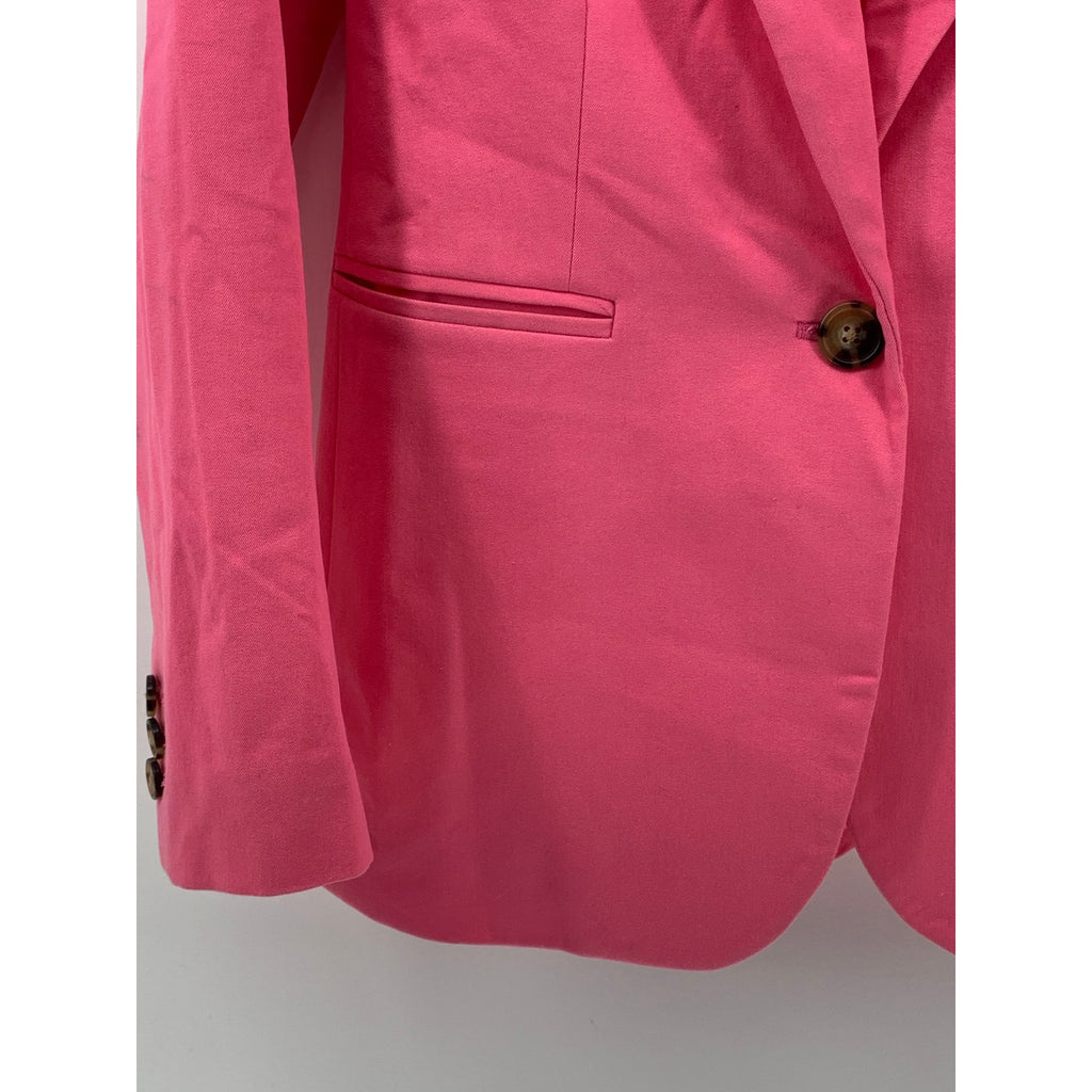 J.CREW Women’s Pink Solid One-Button Bi-Stretch Parke Long Sleeve Blazer SZ 0
