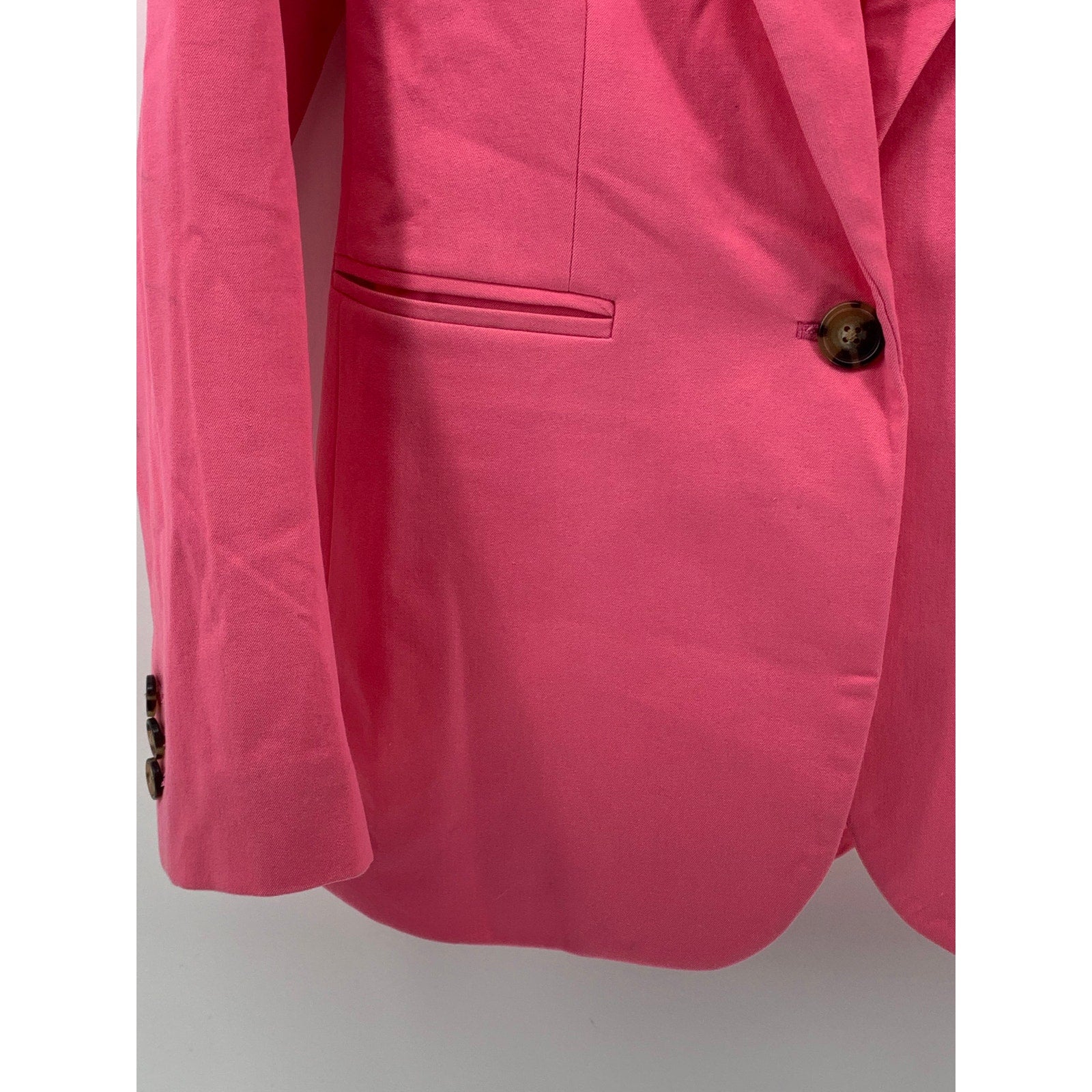 J.CREW Women’s Pink Solid One-Button Bi-Stretch Parke Long Sleeve Blazer SZ 0