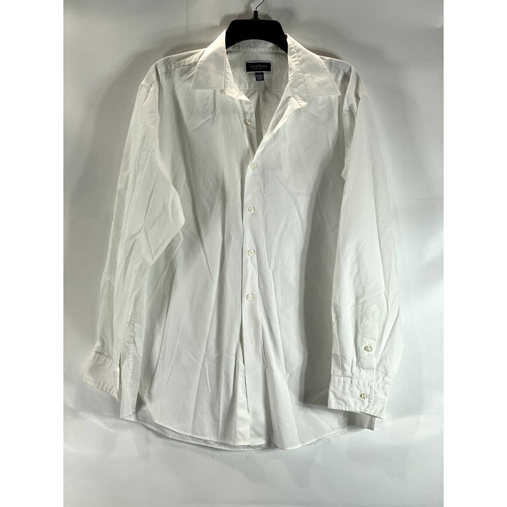 CLUB ROOM Men's Solid White Regular-Fit Button-Up Long Sleeve Shirt SZ