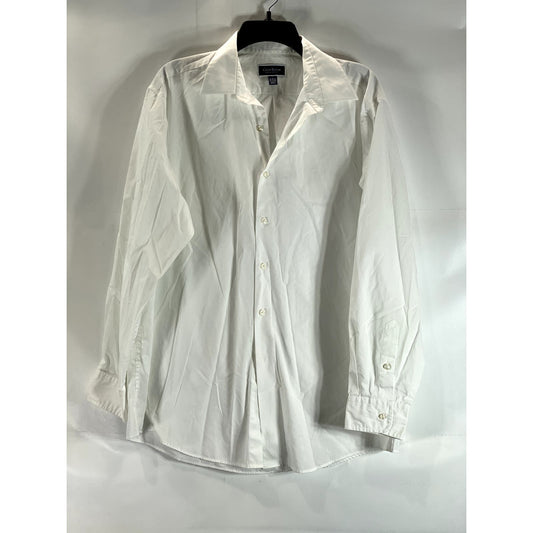 CLUB ROOM Men's Solid White Regular-Fit Button-Up Long Sleeve Shirt SZ