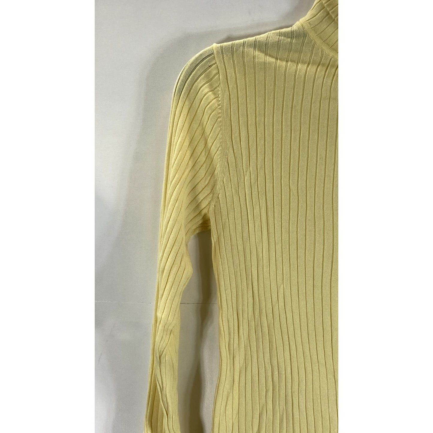 J. MCLAUGHLIN Women's Yellow Arlette Rib Stretch Turtleneck Long Sleeve Top SZ M