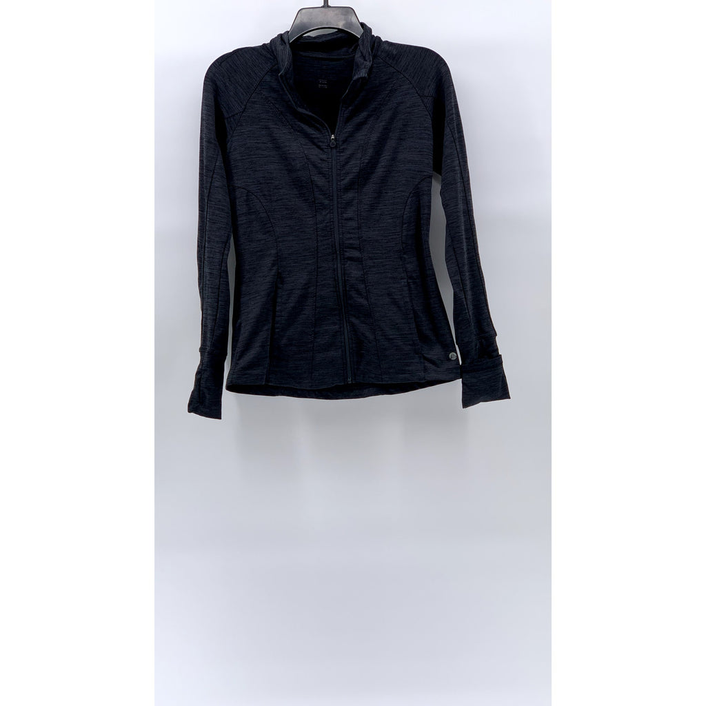 UNBRANDED Women's Charcoal Gray Heather Athletic Stand Collar Zip-Up Jacket SZ S