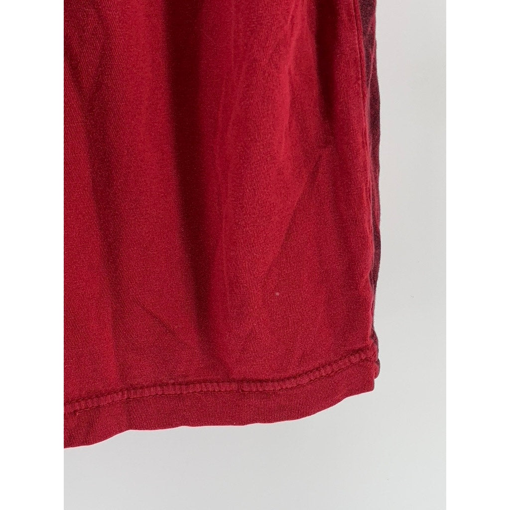 HELIX Men's Red Y2K Crewneck Short Sleeve Graphic T-Shirt SZ XL