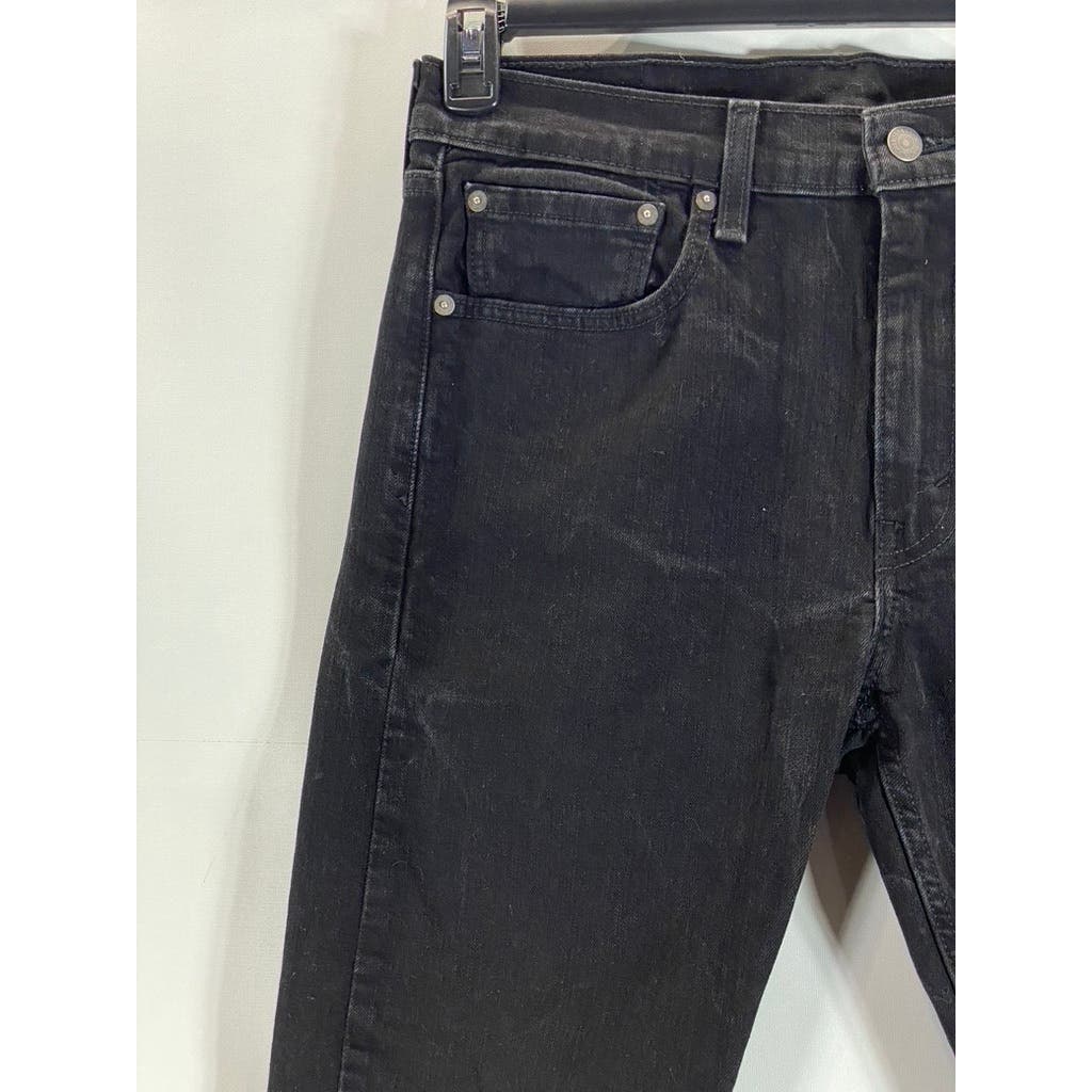 LEVI'S Men's Solid Black 512 Slim Tapered-Fit Stretch Five-Pocket Jeans SZ 33X32